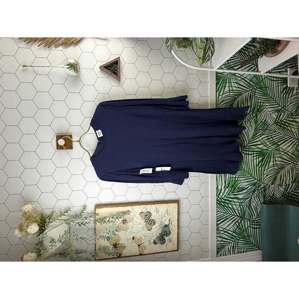 Sunday Best by Aritzia Navy Long Sleeve Mini Phoebe Dress - Size - 4 - NWT